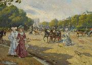 Joaquin Agrasot y Juan Port Dauphine Bois de Boulogne oil on canvas